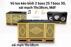 Vỏ loa kéo 3 Bass, 2 Bass 25cm 1 sub 3 tấc, Xài mạch 19x38