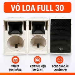 Vỏ loa full 30 đơn ,Sơn trắng sữa ,Ván ép cao cấp ,Tặng kèm phụ kiện