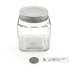 Lọ thủy tinh dáng vuông, nắp kim loại 380ml Echo - Hàng Nhật nội địa