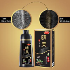 Dầu gội nhuộm tóc hữu cơ Komi màu nâu đen 500ml - Hàng Nhật nội địa