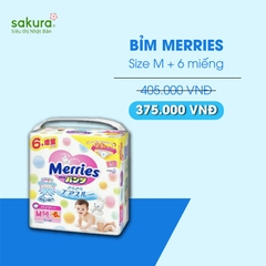 Bỉm Merries nội địa Nhật size M58+6 quần