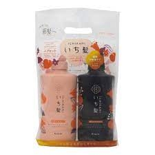 Set dầu gội và dầu xả Ichikami (480ml x 480g) màu cam túi nhựa - Hàng Nhật nội địa