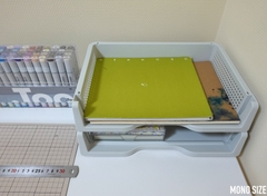Khay đựng giấy A4, tài liệu dáng ngang màu xanh mint - Hàng Nhật nội địa