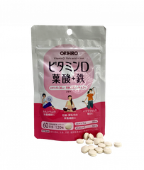 ORIHIRO_TPCN bổ sung vitamin D axit folic sắt 120 viên - Hàng Nhật nội địa
