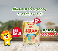 ( Big Sale) Sữa Meiji nội địa Nhật Bản cho bé từ 0-1 tuổi (800g)