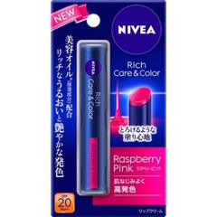 Son Dưỡng Nivea Rich & Care Raspberry Pink SPF 20 PA++ (màu hồng cherry) - Hàng Nhật nội địa