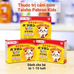 Bột cảm cúm Taisho Pabron Kids cho bé từ 1-10 tuổi 12 gói- Hàng Nhật nội địa