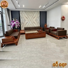 Bàn Ghế Sofa Gỗ Gõ Đỏ Hiện Đại SF 33