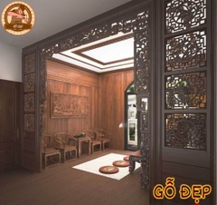 Mẫu Vách Cửa Phòng Thờ Cao Cấp PT 88995