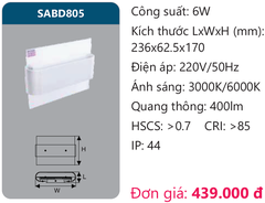 Đèn Led chiếu vách Duhal SABD805