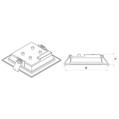 Đèn LED âm trần Panasonic 9W vuông NNP72254 Neo Slim