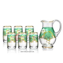 BỘ BÌNH NƯỚC MẠ VÀNG, ĐẮP NỔI HOA CỔ ĐIỂN 1,5L