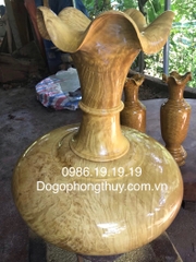Bình Phú Quý Củ Tỏi gỗ Nu Kháo Cao 68cm đk 56cm