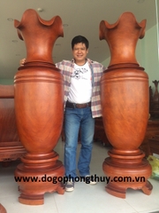 Lộc bình gỗ hương Đăk lak, cao 1m80 đk 56cm