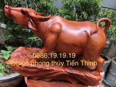 Tượng trâu đứng gỗ hương Gia lai nguyên khối