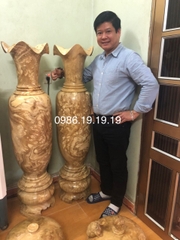 Lộc Bình Gỗ Ngọc Nghiến. Cao 145cm đk 36cm