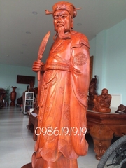 Tượng khổng minh gỗ hương Gia Lai, Cao 80cm rộng 28cm sâu 23cm