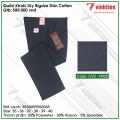 Quần Kaki 0Ly Bigsize Dãn Cotton Classic Vĩnh Tiến 589-CV2-D925