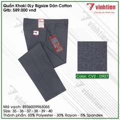 Quần Kaki 0Ly Bigsize Dãn Cotton Classic Vĩnh Tiến 589-CV2-D927