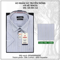 Áo Sơ Mi Ngắn Tay Caro Tencel-Spun Regular Fit 345 Vĩnh Tiến - FK6-G306