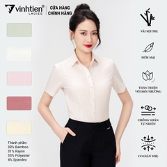 Áo Sơ Mi Nữ Ngắn Tay Vải Bamboo Slimfit 335 Vĩnh Tiến - GM-A024