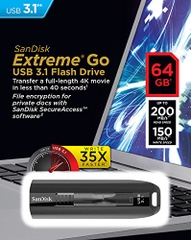 USB 3.1 64GB CZ800 G46 Sandisk Extreme Go, 200MB/s