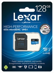 Thẻ nhớ 128GB Micro SDXC Lexar 633x 95MB/s Adapter