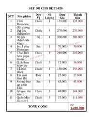 Set đồ sơ sinh cho bé gói 01