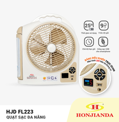 Quạt tích điện và đèn sạc Honjianda HJD-FL 223