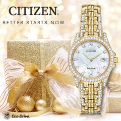 Đồng hồ Eco-Drive Nữ Citizen Silhouette Crystal EW1222-84D
