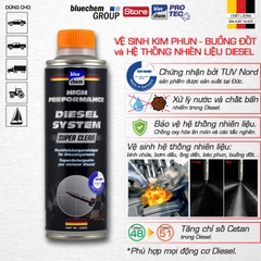 Dung dịch bluechem Làm sạch Hệ thống nhiên liệu Động cơ Diesel hiện đại (Diesel System Super Clean) 350ml
