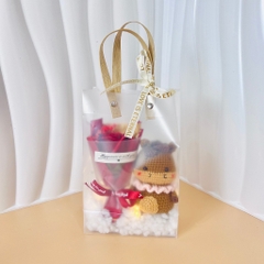 Set Quà Sinh Nhật Handmade Dễ Thương LYLYCRAFT , Móc Khoá Len 12 Con Giáp Kèm Túi Đựng  Có Sẵn Thiệp