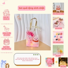 Set Quà Sinh Nhật Handmade Dễ Thương LYLYCRAFT , Móc Khoá Len 12 Con Giáp Kèm Túi Đựng  Có Sẵn Thiệp