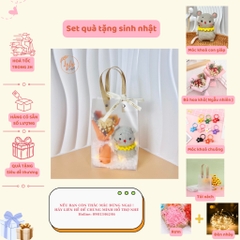 Set Quà Sinh Nhật Handmade Dễ Thương LYLYCRAFT , Móc Khoá Len 12 Con Giáp Kèm Túi Đựng  Có Sẵn Thiệp