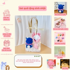 Set Quà Sinh Nhật Handmade Dễ Thương LYLYCRAFT , Móc Khoá Len 12 Con Giáp Kèm Túi Đựng  Có Sẵn Thiệp