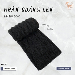 Khăn Len Choàng Cổ LYLYCRAFT Handmade Đan Tay Chất Liệu Len Lông Chồn Nhập Khẩu, Khổ Rộng Dài Tặng Quà Ý Nghĩa - KHL93