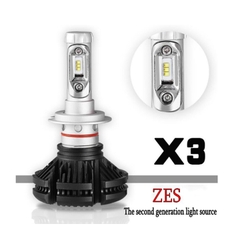 Bộ 2 Bóng đèn LED cao cấp siêu sáng X3-ZES chân H4 cho Ô tô Xe máy