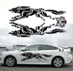 Bộ tem dán sườn xe hình Sói cá tính mạnh mẽ  D-218