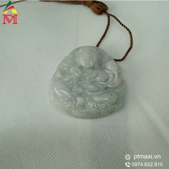 Mặt Dây Phật Bà Quan Âm Tay Cầm Hoa Ngọc Phỉ Thúy