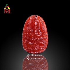 Mặt Phật Bản Mệnh Thiên Thủ Thiên Nhãn Mã Não Đỏ