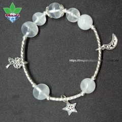 Vòng Tay Thạch Anh Trắng Charm Bạc 925