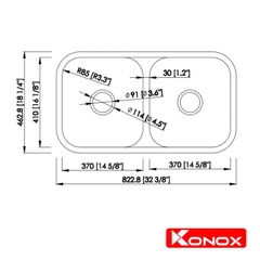 Chậu rửa bát Konox Undermount KN8246DUA