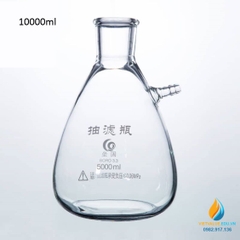 Bình tam giác thủy tinh có vòi chiết ngang, thành dày, dung tích 10000ml