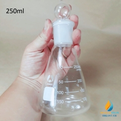 Bình tam giác thủy tinh 250ml có nút cổ mài vạch chia chịu nhiệt