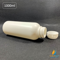 Chai nhựa HPDE dung tích 1000ml, chai nhựa lưu mẫu chất, miệng rộng, vạch chia