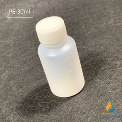 Chai nhựa PE dung tích 30ml, chai nhựa lưu mẫu chất, miệng rộng, vạch chia