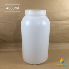 Chai nhựa đựng hóa chất, nhựa PE, dung tích 4000ml, nắp xoáy