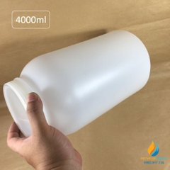 Chai nhựa đựng hóa chất, nhựa PE, dung tích 4000ml, nắp xoáy