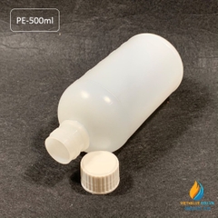 Chai nhựa PE dung tích 500ml hẹp, chai nhựa lưu mẫu chất, miệng rộng, vạch chia