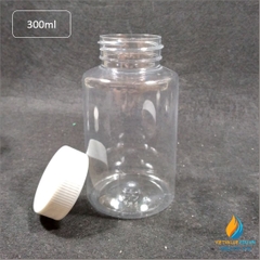 Chai nhựa PET dung tích 300ml, chai nhựa lưu mẫu chất, miệng rộng, vạch chia